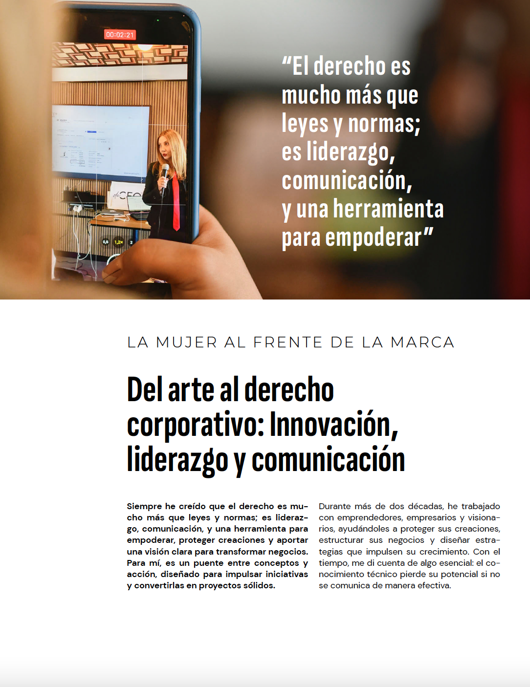 LA MUJER AL FRENTE DE LA MARCA
